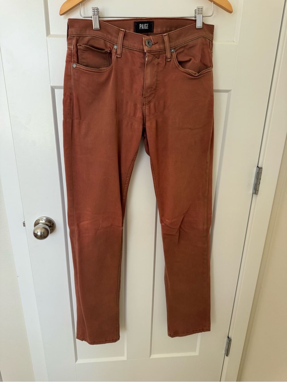 PAIGE Men's Slim Jeans in Rust Brown